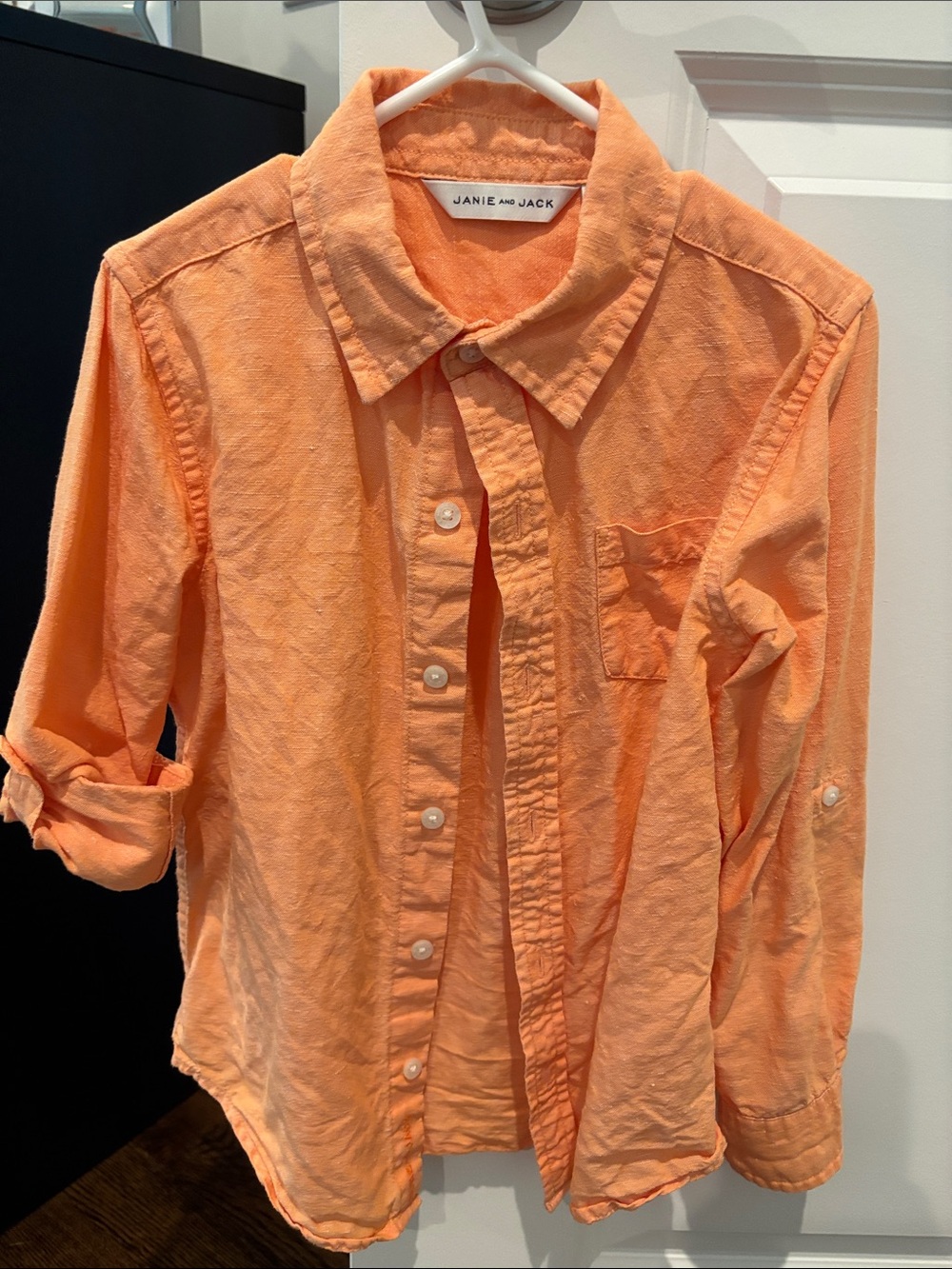 Janie and Jack Orange Button Front Shirt
